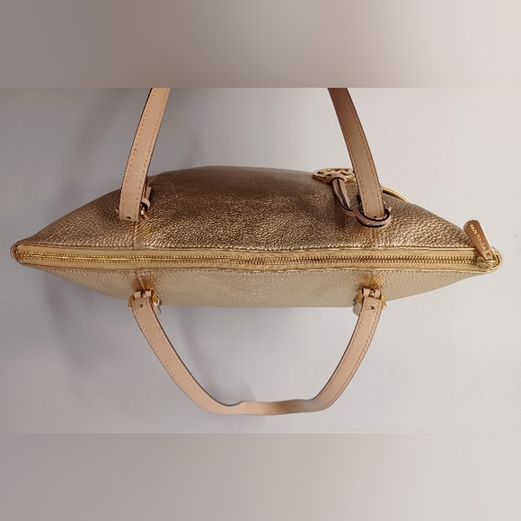Michael Kors Gold Leather Jet Set Top Zip Tote EUC $343 Retail - Picture 5 of 15